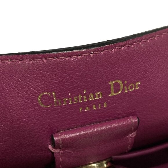 Auth DIOR/ChristianDior Diorissimo Black Pink Leather Tote Bag - Picture 12 of 16